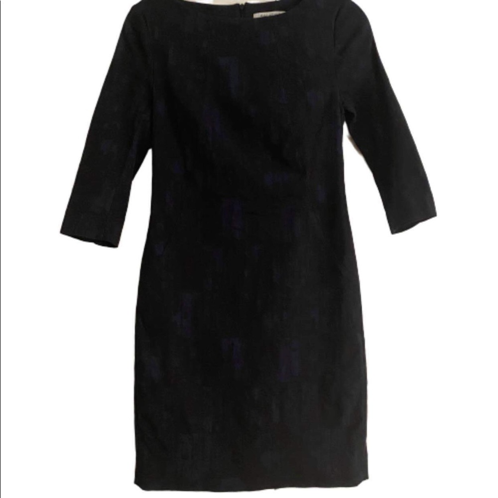 M.M.Lafleur Black Blue Boat Neck Sheath Dress 2